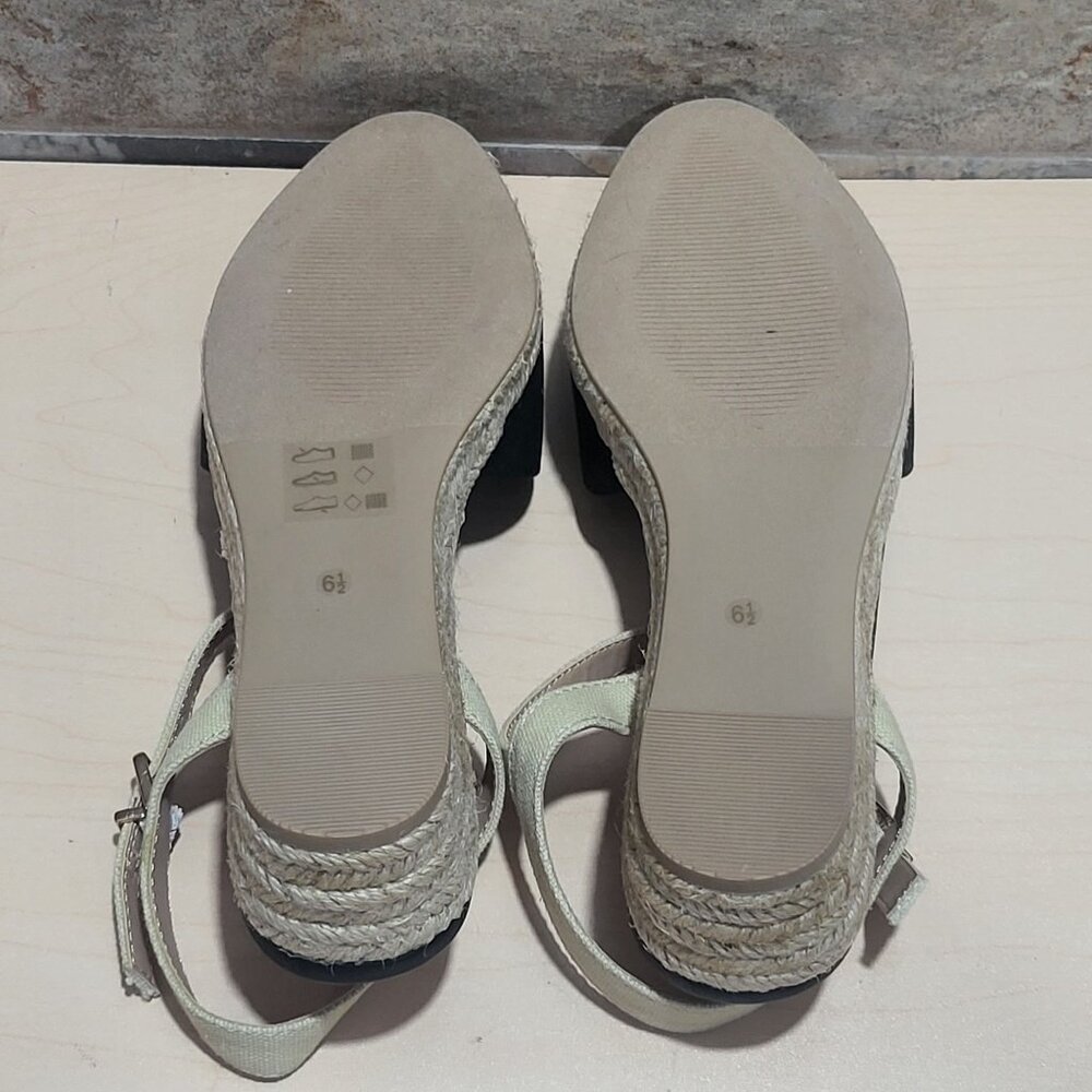 Dream Paris Black 6.5 Espadrille Sandal Strap Buckle Close Toe - Picture 7 of 10